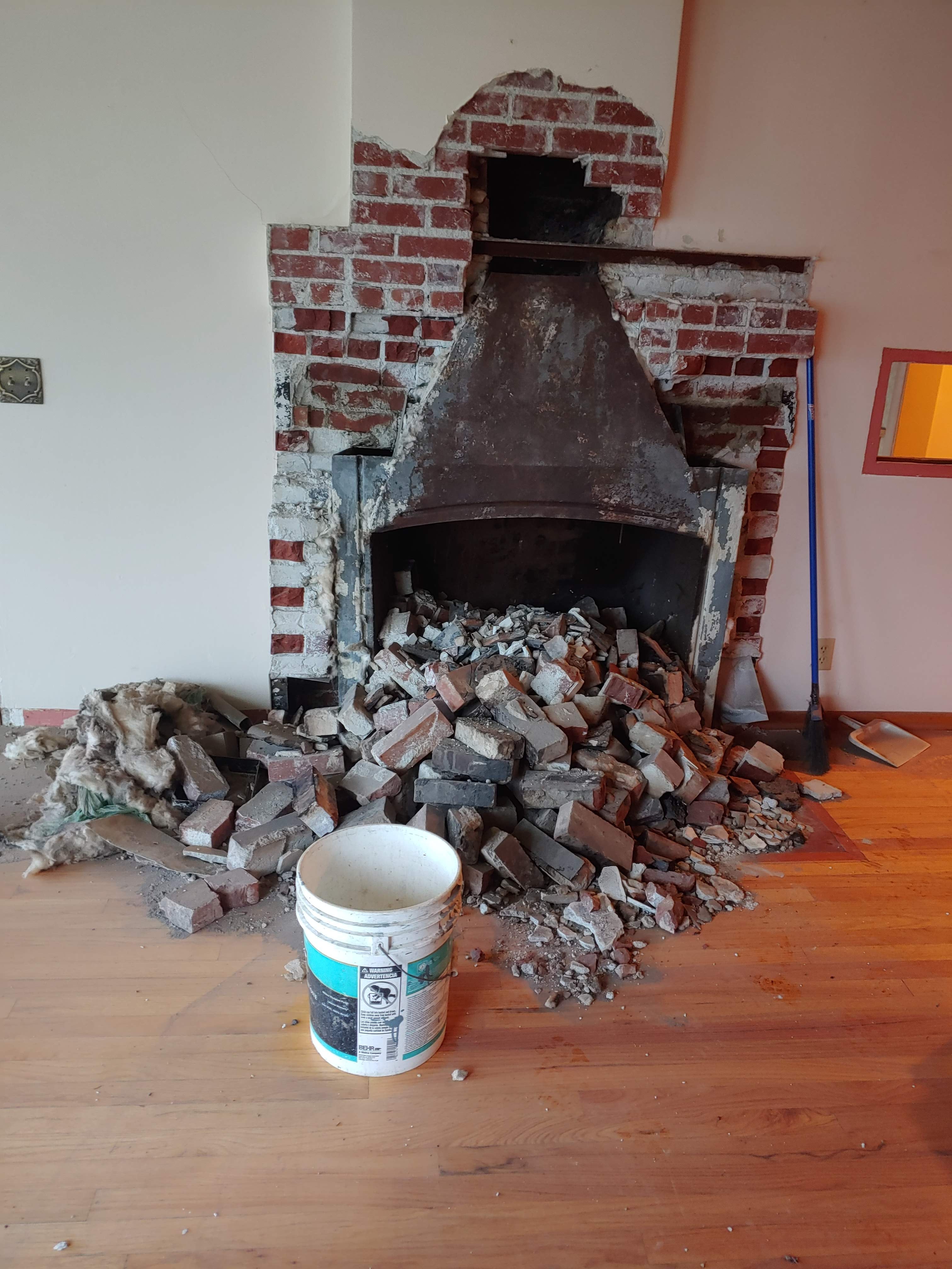 fireplace undergoing  renovation