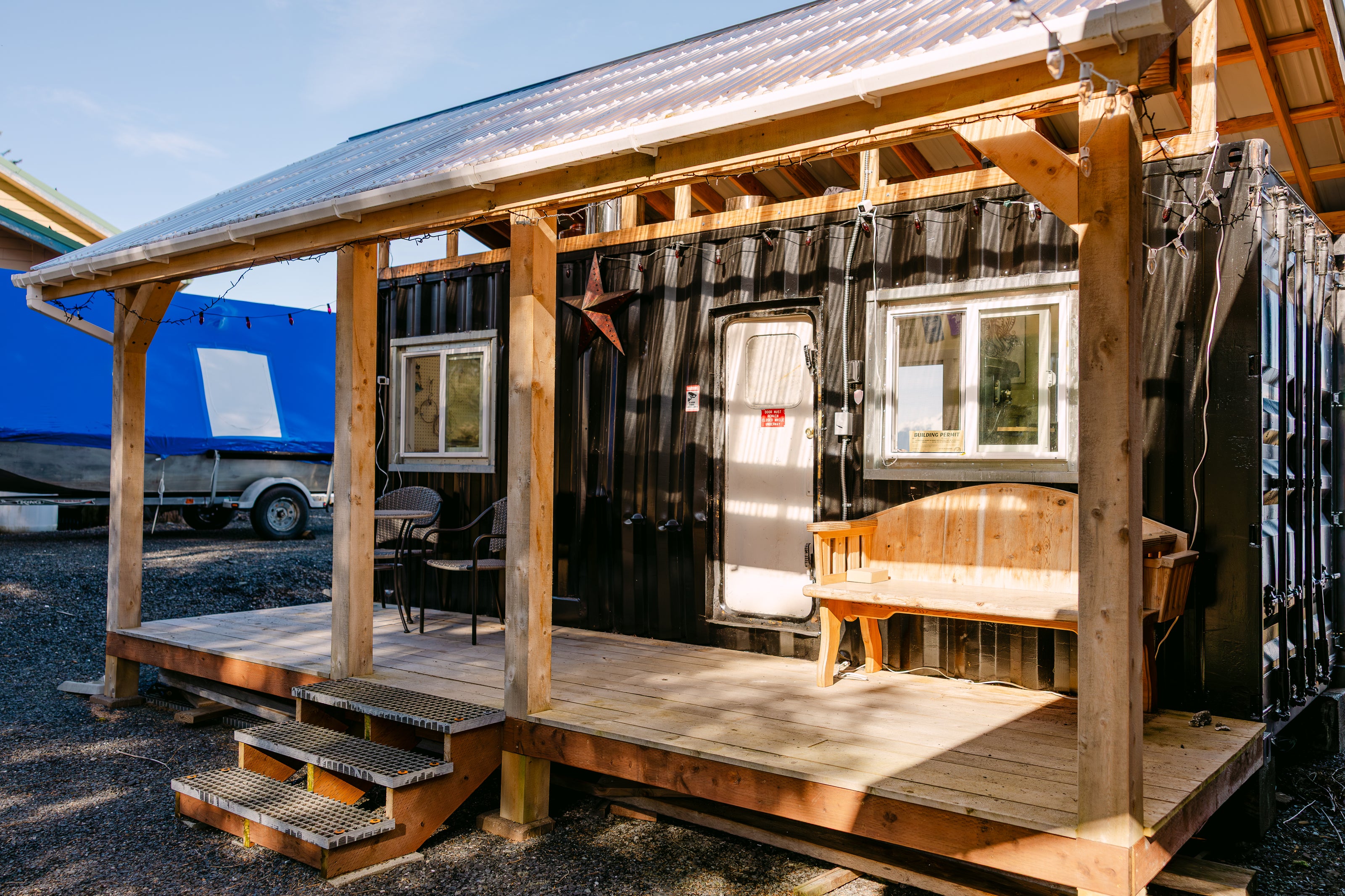 tiny house built from a shipping container