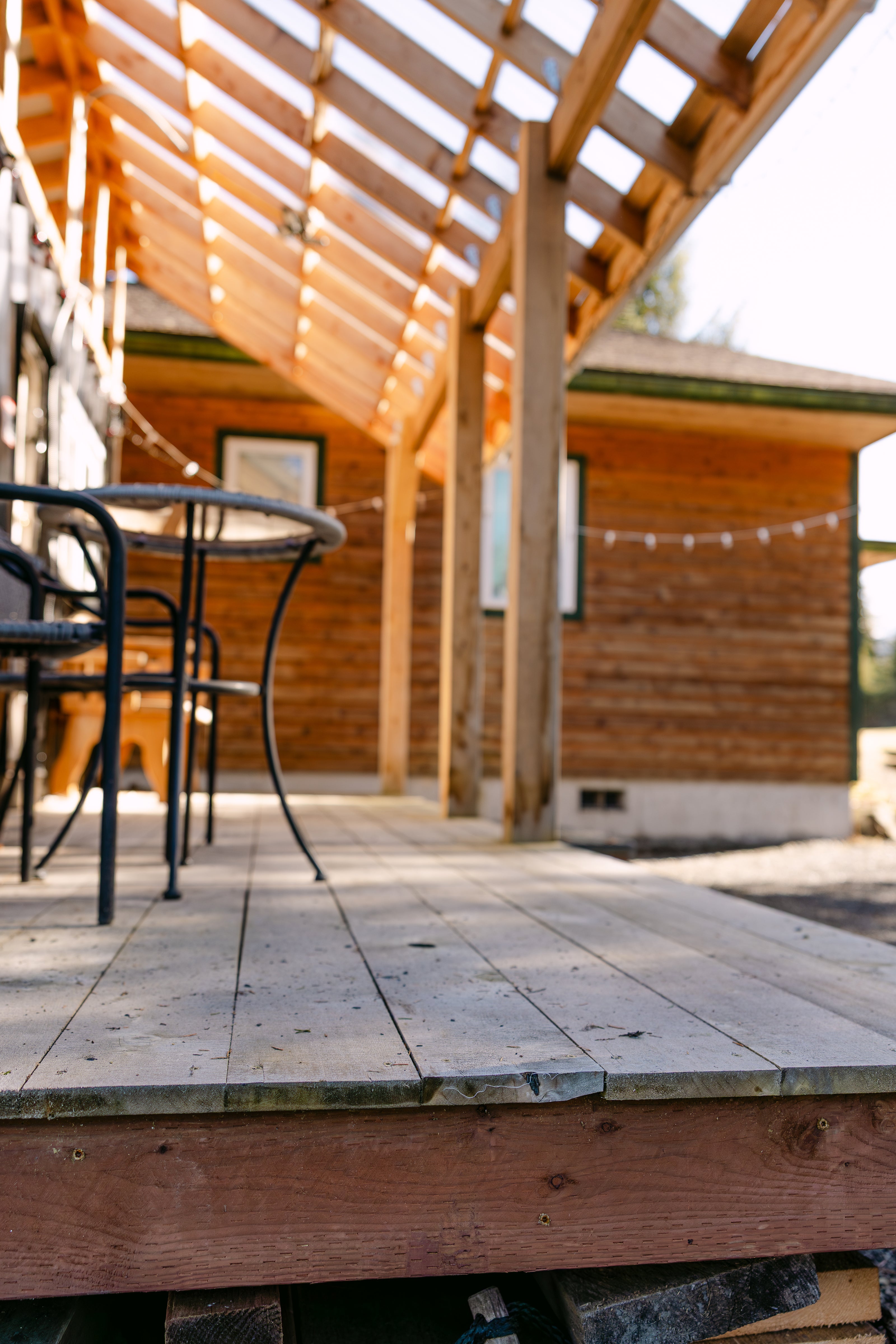 outdoor living space featuring a wooden deck 