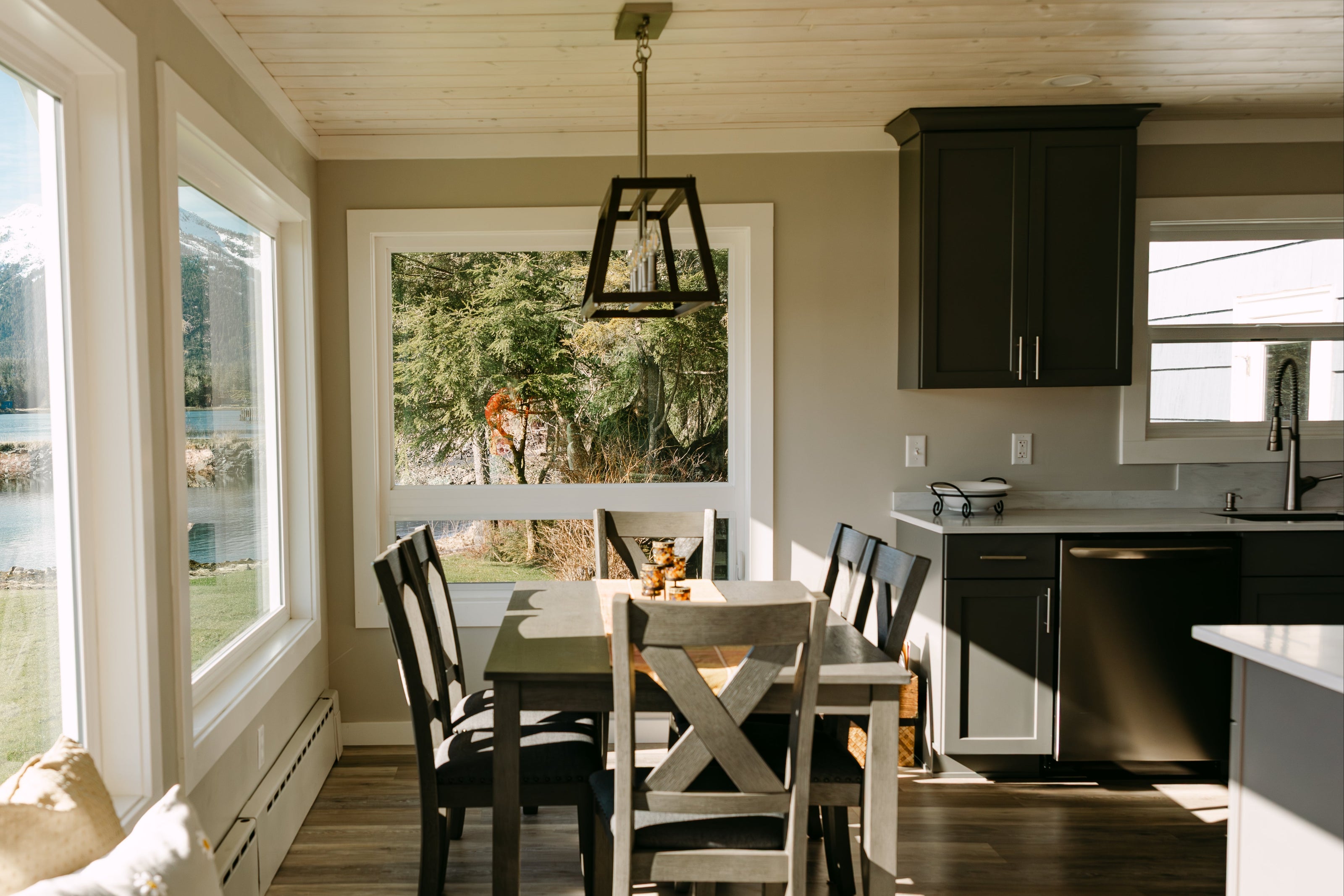 bright, modern dining kitchen area