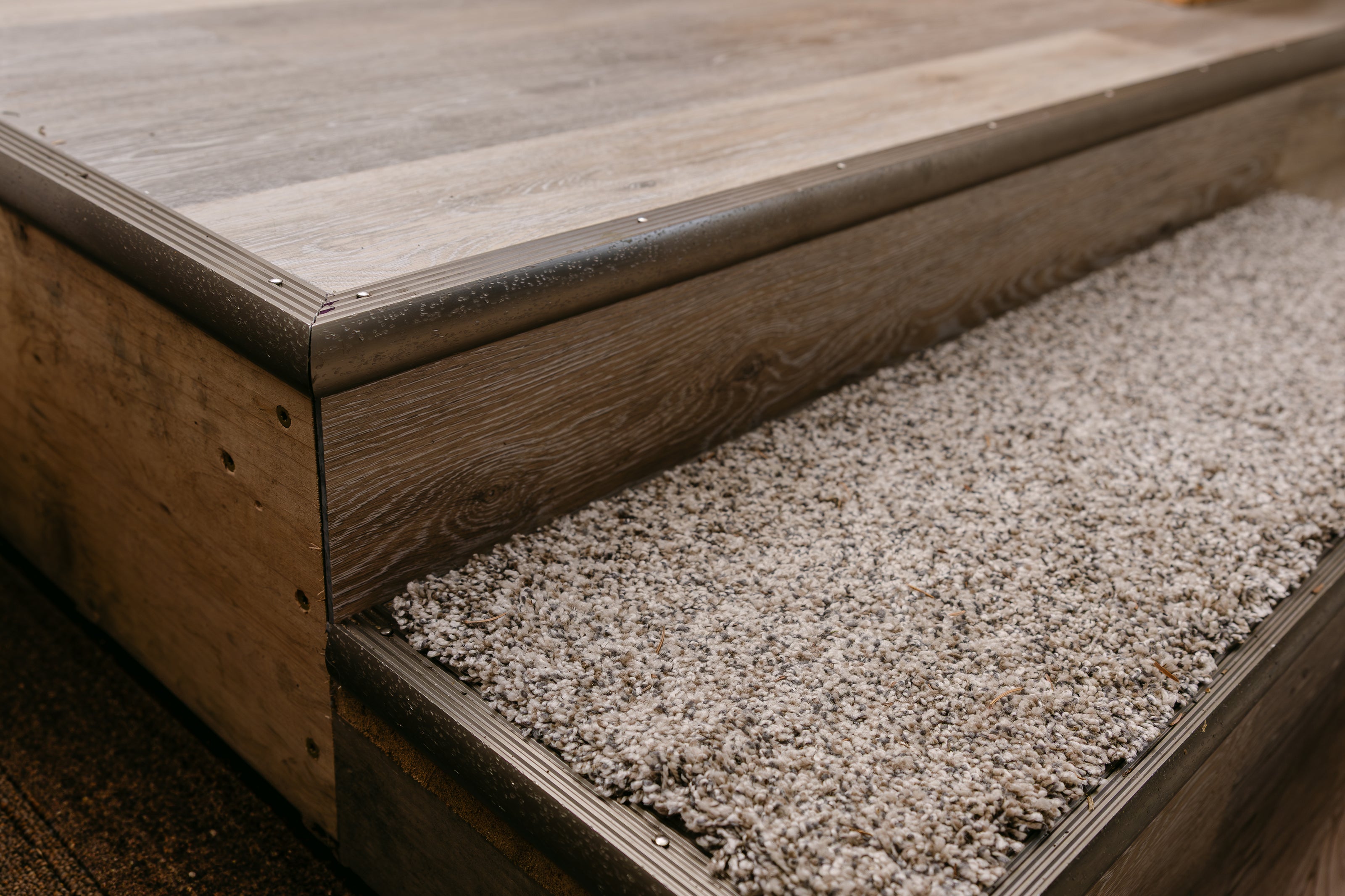Stairs with textured carpet