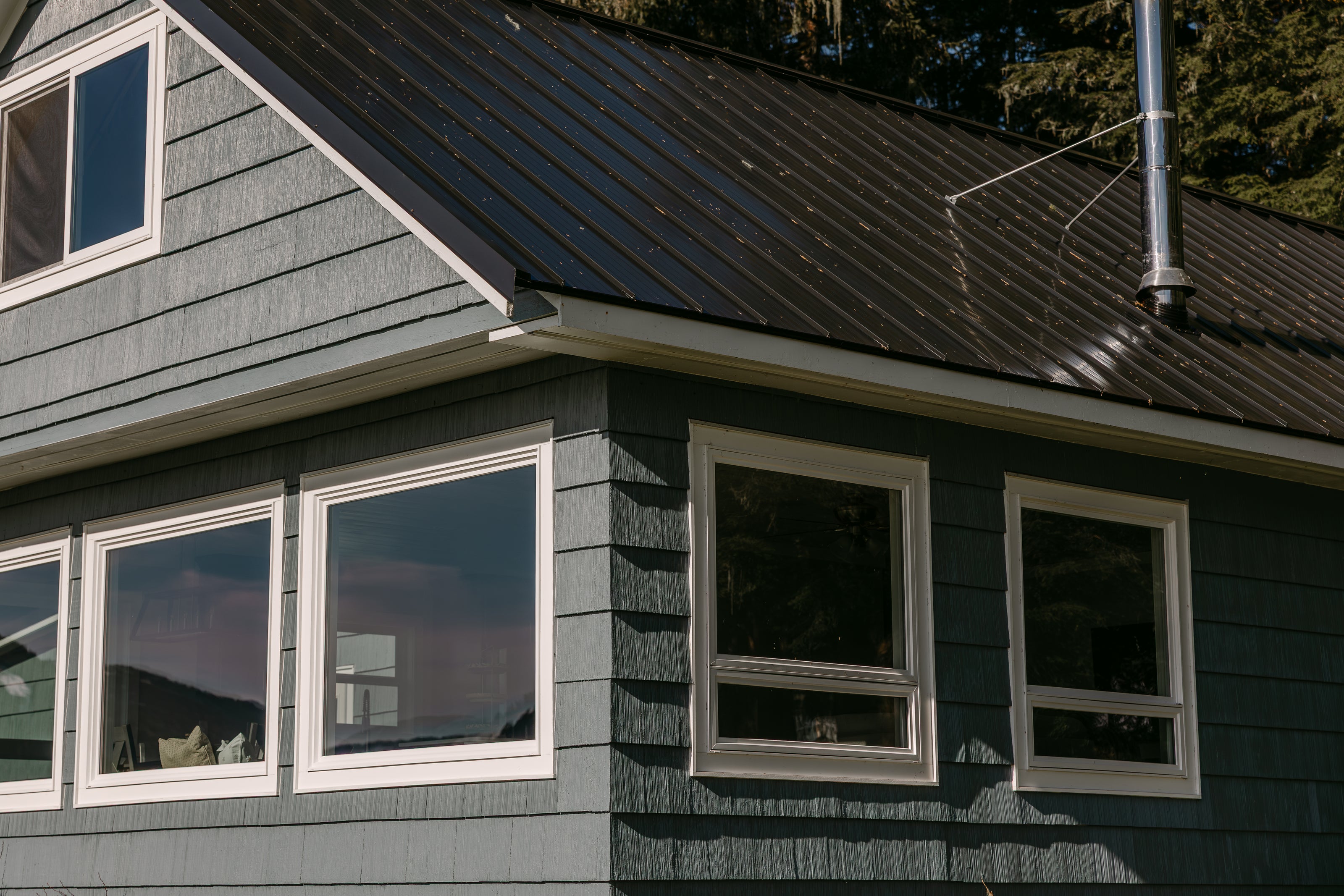exterior of a house in black & grey