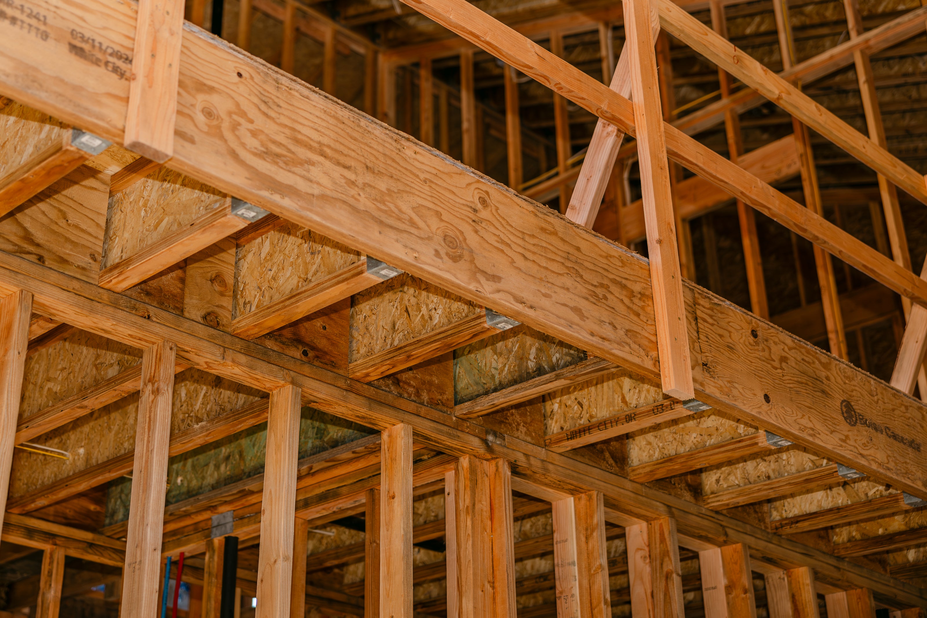 Modern wooden house construction