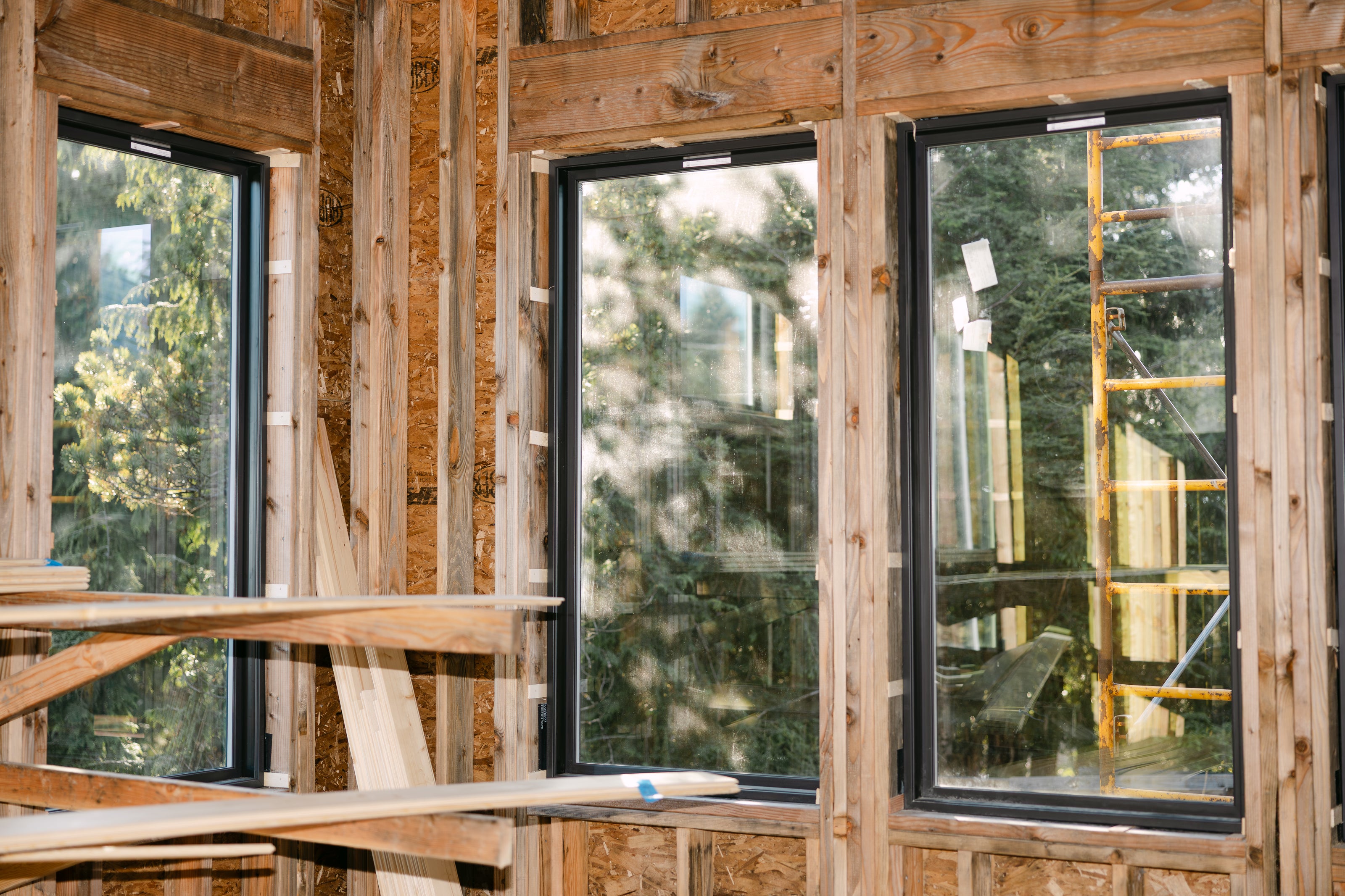 wood-framed house construction