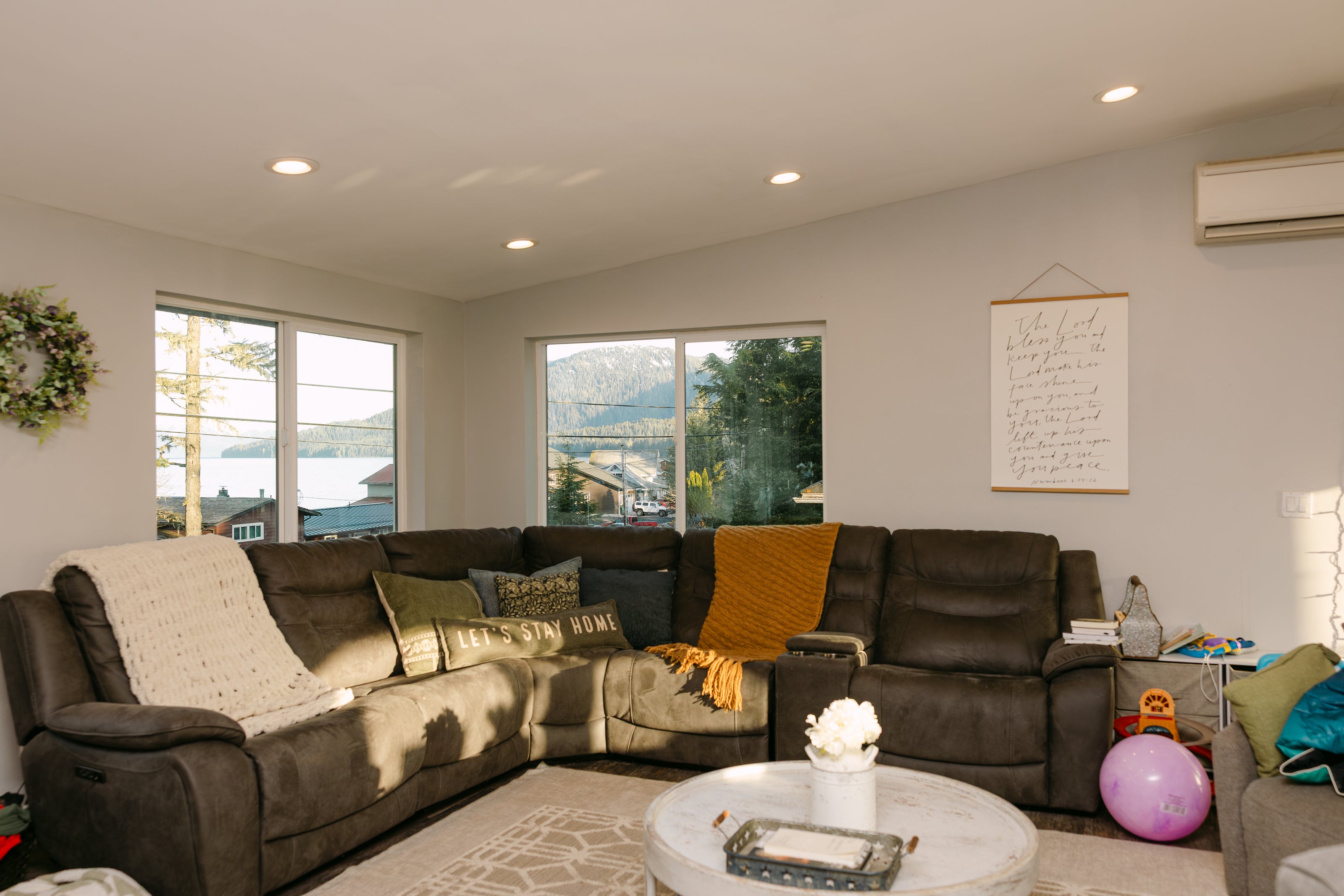 living room with a modern sofa